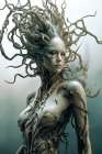Fantasy of Medusa. AI Generated. Art Print